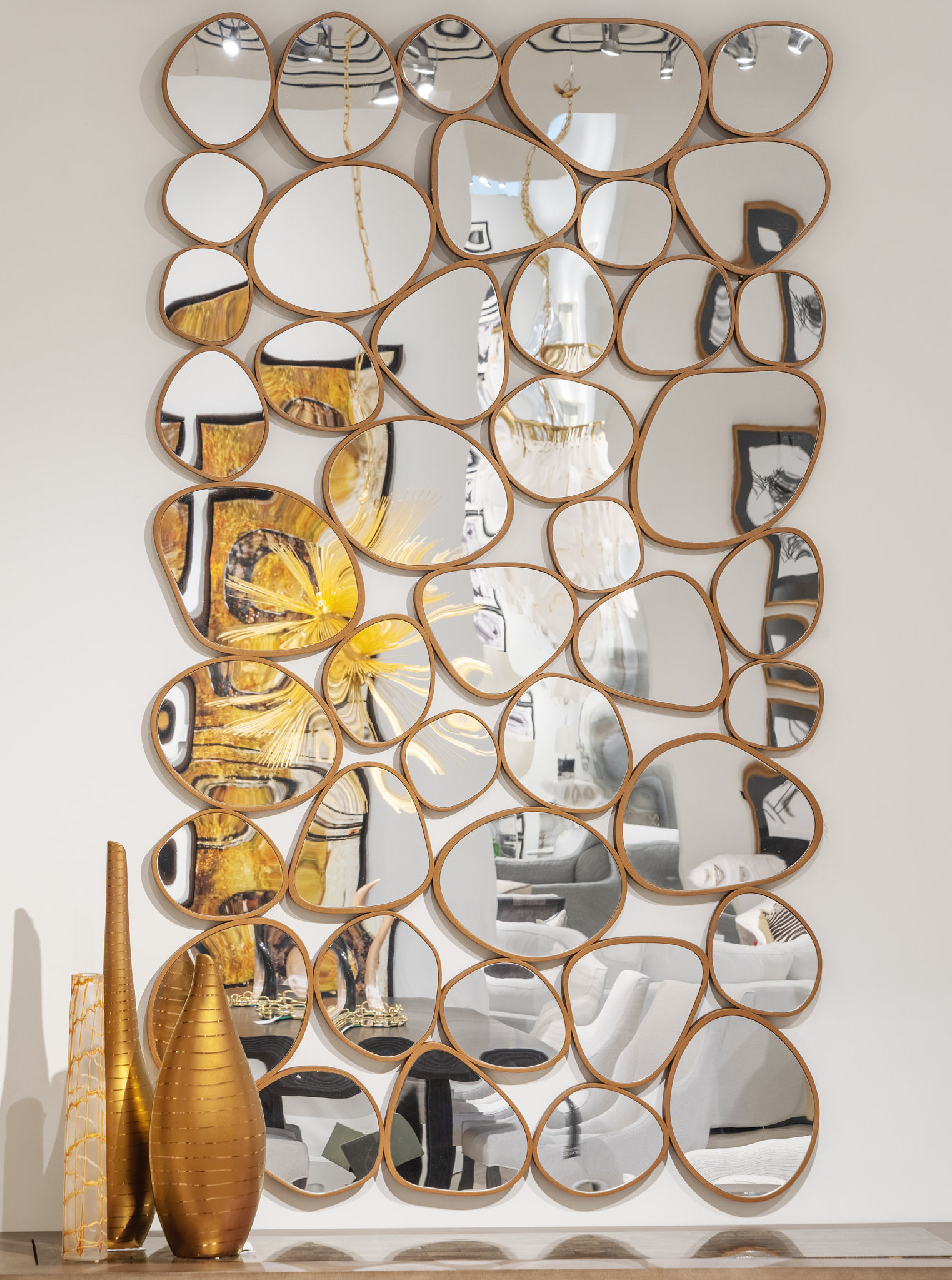 GOAND Specchio decorativo da parete, rettangolare, color argento, con  cornice in vetro, per soggiorno, sala da pranzo, camera da letto, bagno e  ingresso (61 cm di larghezza x 89 cm di altezza) 