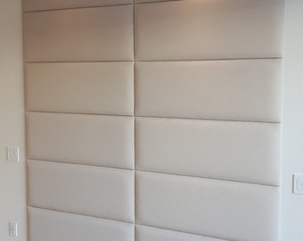 Wandpaneele aus Kunstleder, 3M-Klebeband, rechteckiges Kissendekor