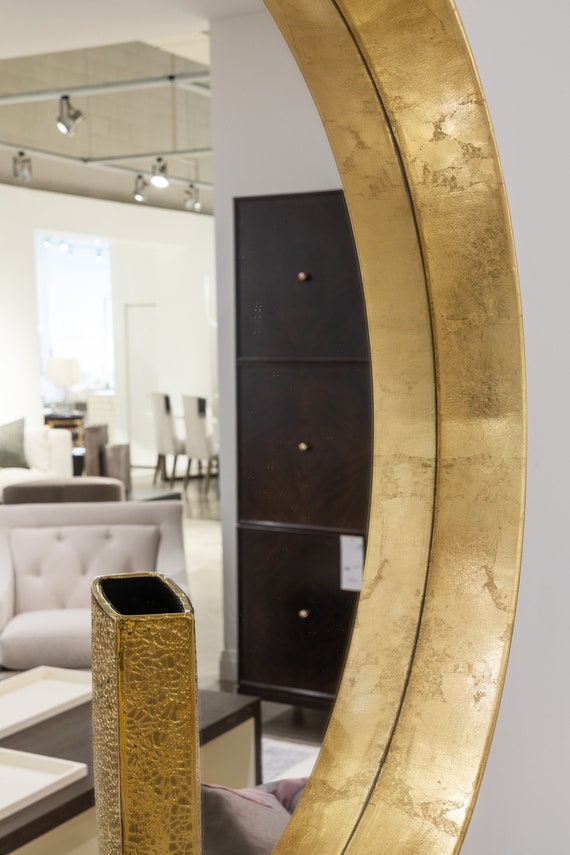 Specchio con cornice da parete rettangolare Barocco oro 86 x 116 cm