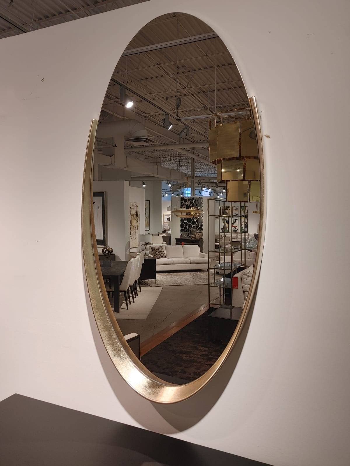 GOLD&CHROME UNIQUE DESIGN Specchio Da Parete - Rettangolare - Cornice In Alluminio Verniciato A Polvere - Facile Installazione In Orizzontale O In Verticale - 120 X 2 X 60 Cm - 6,5 Kg - Bianco