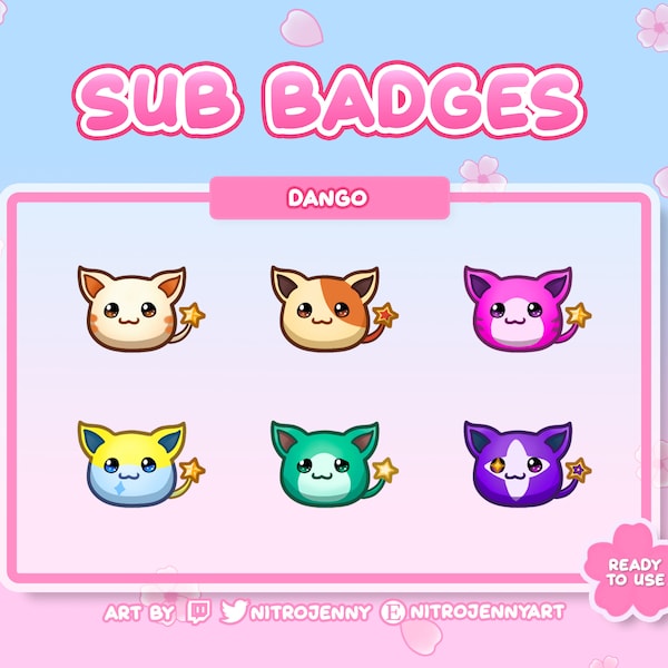 Dango Teamfight Tactics Sub Badges for Twitch | Cute | Kawaii | Digital