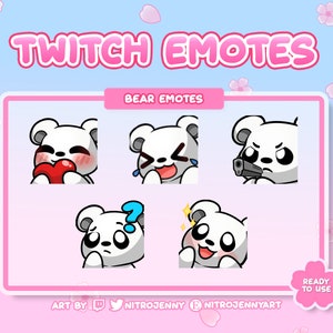 Cute Polar Bear Emotes for Twitch, Discord and Youtube | Kawaii | Stream | Digital