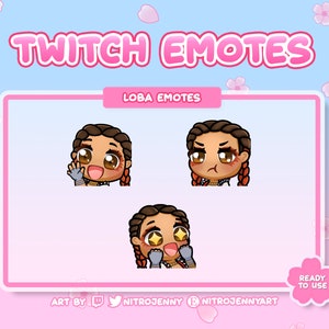 Cute Loba Emotes for Twitch, Discord and Youtube | Apex | Kawaii | Stream | Digital