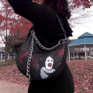 Ready to ship- Clown SurpriseSad Joker Tarot Witchy Art Goth Coffin Creepy Decor Clown Terror Gift - ART BAG
