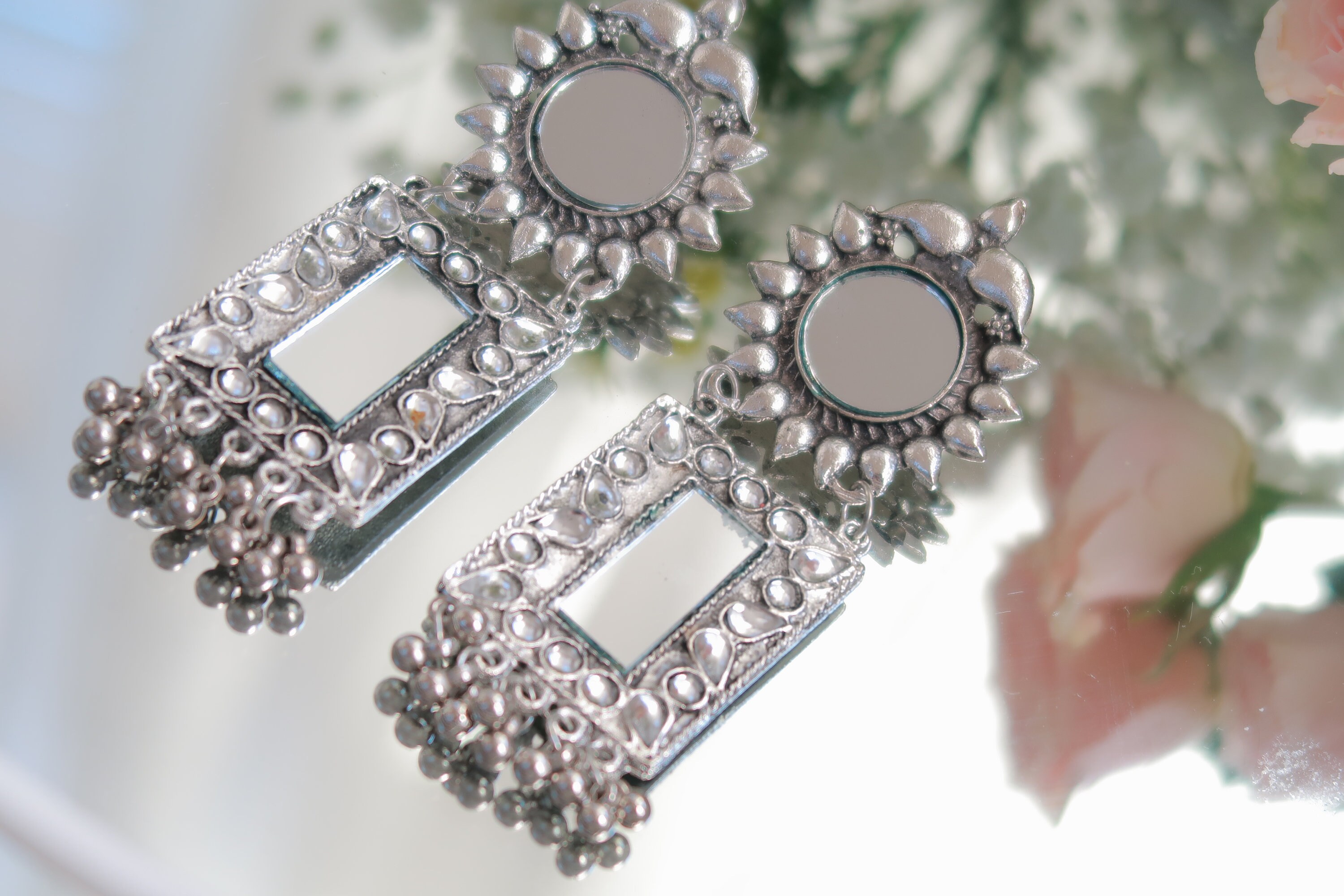 Earrings with mirror Clearance