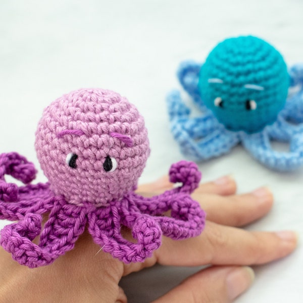 Amigurumi octopus pattern. Baby octopus crochet pattern. kawaii crochet sea creatures. Amigurumi video tutorial.
