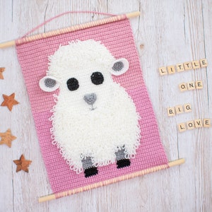 Baby Sheep wall hanging pattern |  Wall crochet decor | Nursery decor pattern | Crochet Decor for kids | Animal Wall tapestry