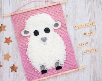 Baby Sheep wall hanging pattern |  Wall crochet decor | Nursery decor pattern | Crochet Decor for kids | Animal Wall tapestry