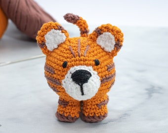 Chubby Tiger amigurumi pattern. Mini Tiger crochet pattern. Stuffed animal DIY