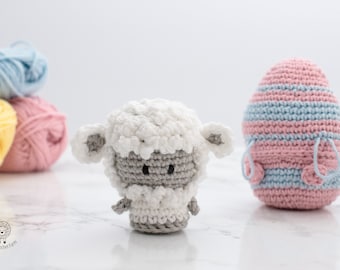 PACK 2: Easter Lamb amigurumi pattern AND Easter Surprise egg. Quick Lamb crochet project. Fast Easter sheep amigurumi