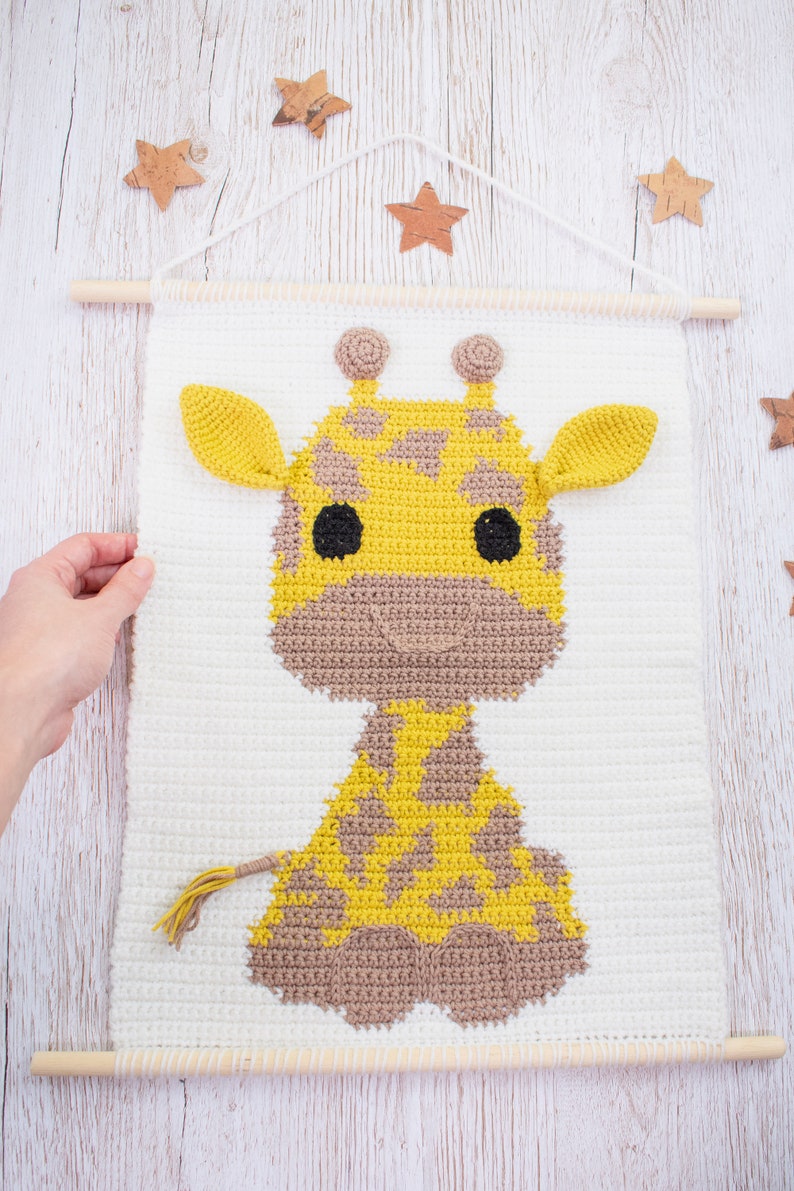 Baby Giraffe Wall Hanging Pattern Wall Crochet Decor Etsy