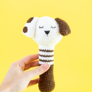 Dog Rattle Crochet Pattern | Baby Toy DIY | Newborn Rattle Amigurumi ...