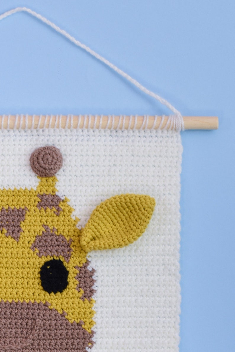 Baby Giraffe Wall Hanging Pattern Wall Crochet Decor Etsy