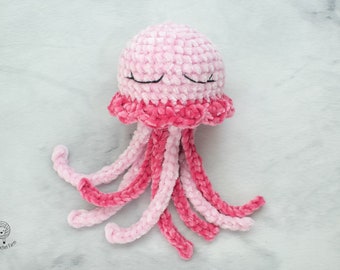 Crochet Chunky Jellyfish amigurumi pattern | Jellyfish cuddle size crochet pattern | Video tutorial