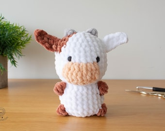 Motif de vache au crochet sans couture | Animaux de la ferme amigurumi faciles | Jouet au crochet PDF pour débutant