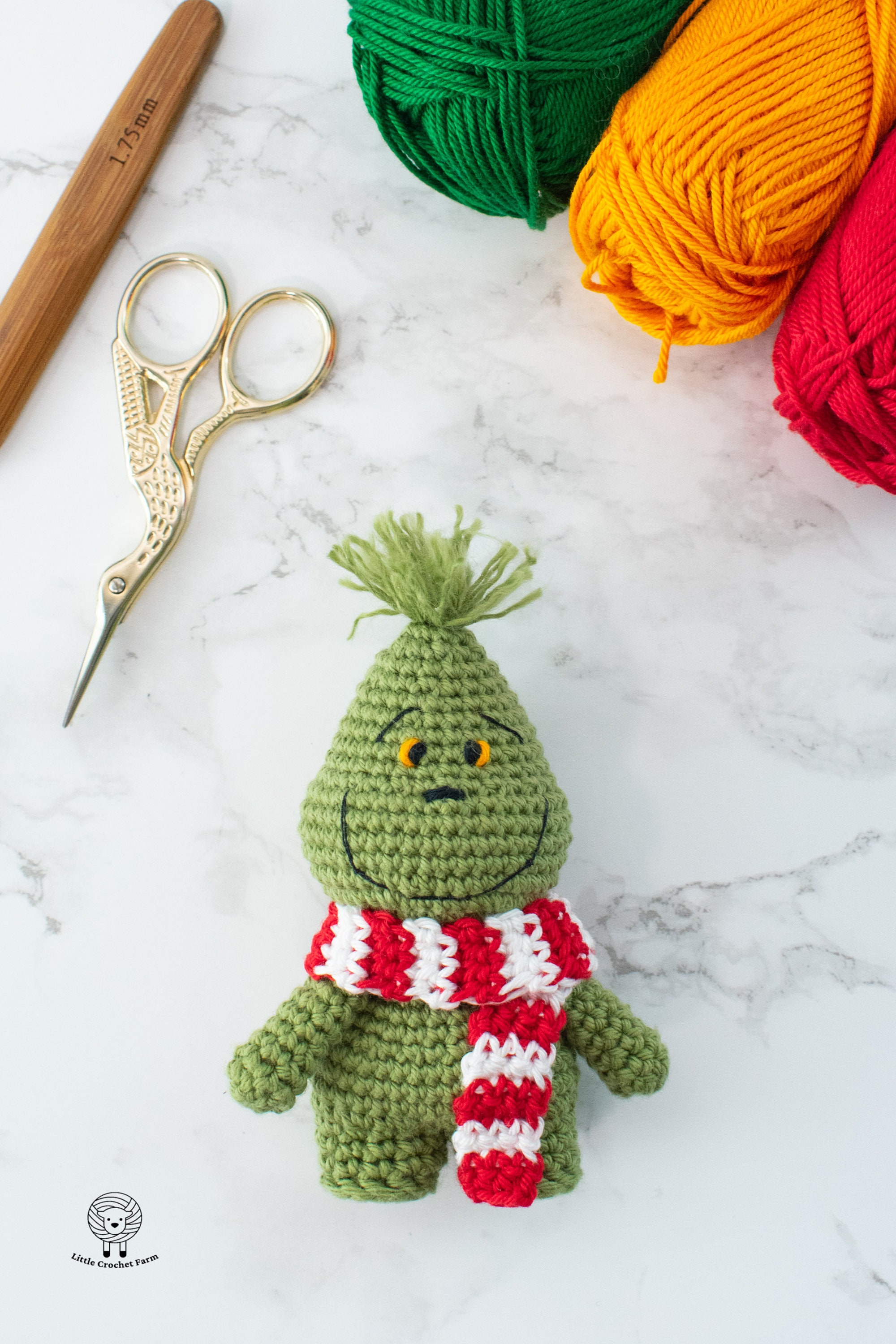 Crochet Grinch Amigurumi Pattern Mini Grinch Christmas Etsy