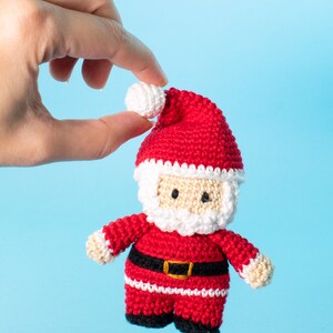 Crochet Mini Santa Claus amigurumi pattern Santa Claus Christmas ornament crochet pattern Video tutorial image 5