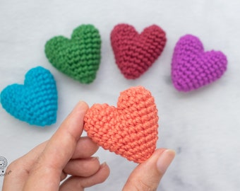 Patrón en PDF: Patrón de ganchillo para mini corazón amigurumi sin costuras