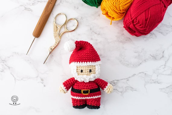 Crochet Santa Claus amigurumi pattern | Christmas ornament (PDF pattern & Video Tutorial)