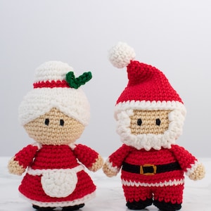 Crochet Mini Mrs. Claus amigurumi pattern Mrs. Claus Christmas ornament crochet pattern Video tutorial image 8
