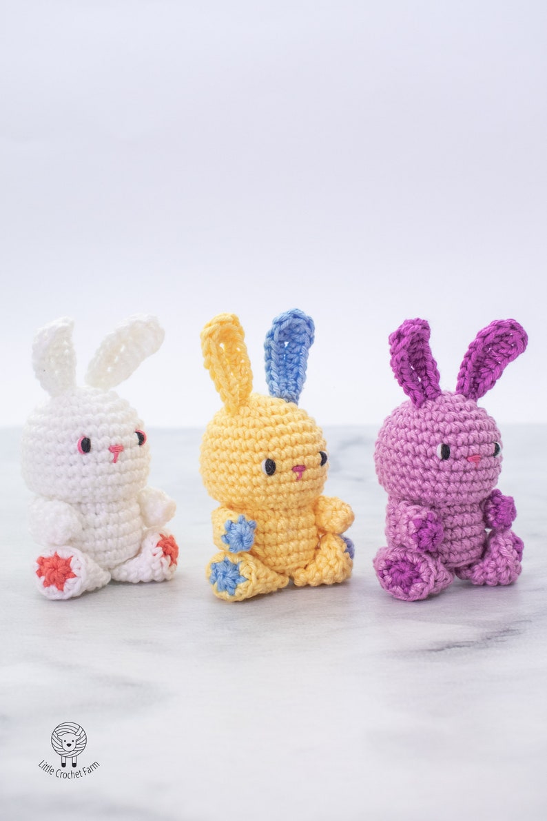 Mini Bunny amigurumi pattern. Quick bunny crochet project. Fast Easter amigurumi image 6