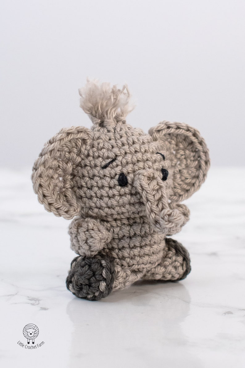 PDF Pattern & Video Tutorial: Little Elephant Amigurumi Crochet Pattern ...