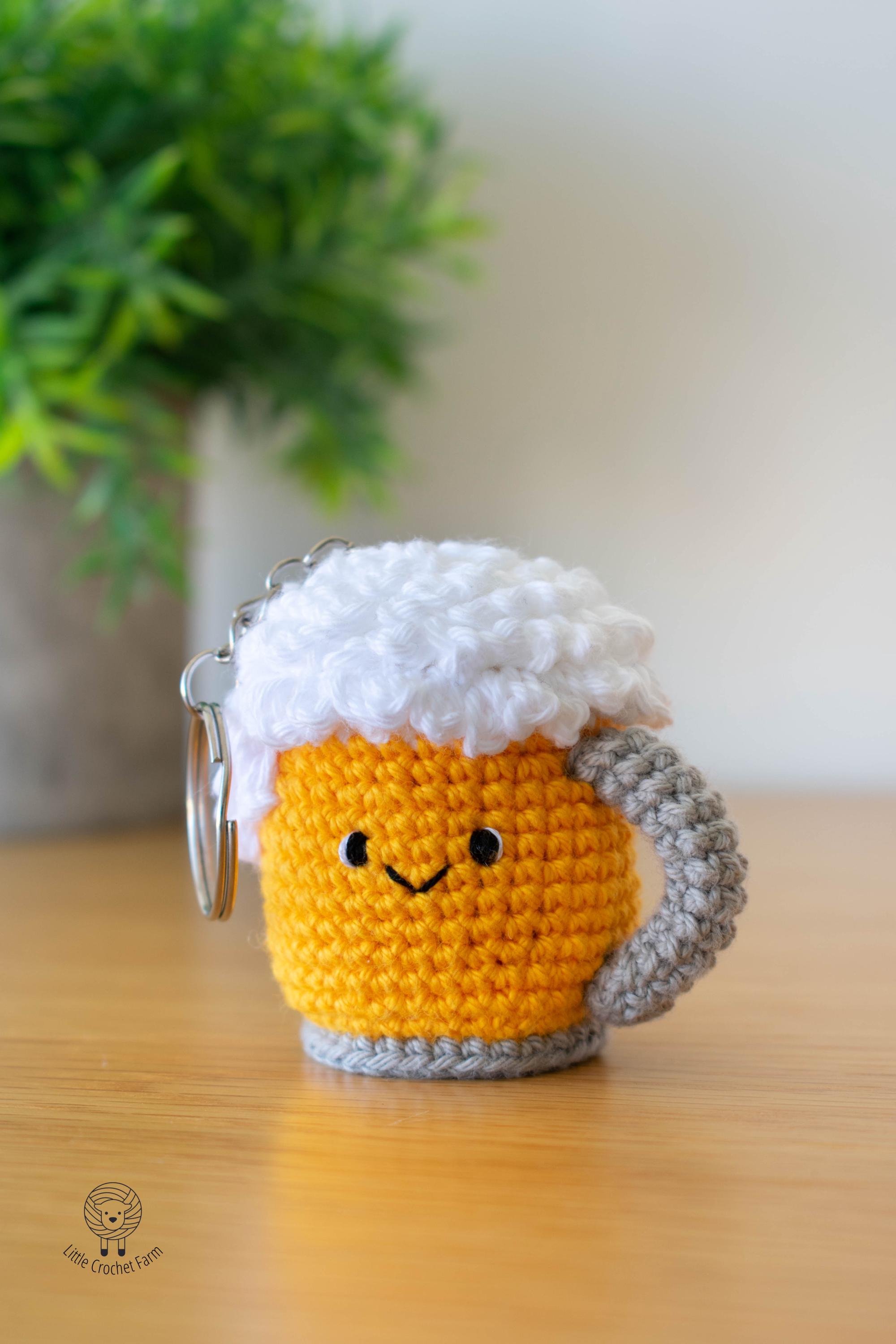 PDF Beer Mug Keychain Crochet Pattern, Mini Amigurumi Drink, Crochet ...