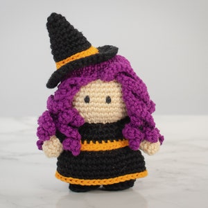Crochet Little Witch amigurumi pattern | Mini Witch Halloween ornament crochet pattern | Video tutorial