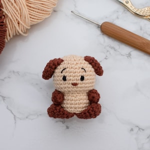 Little Puppy amigurumi pattern. Quick puppy crochet project. Fast amigurumi animal