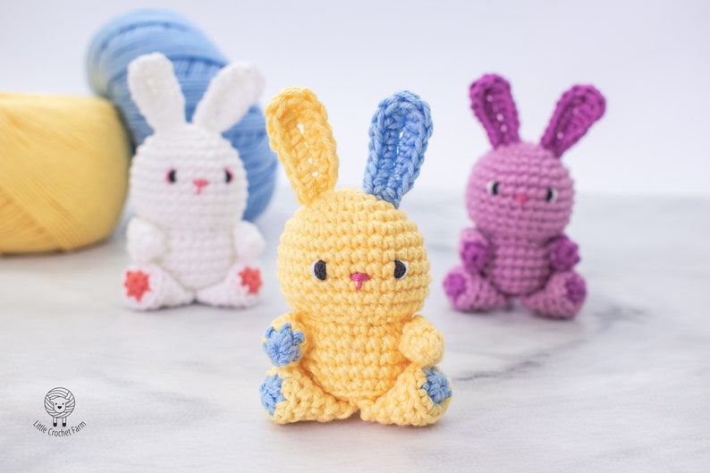 Mini Bunny amigurumi pattern. Quick bunny crochet project. Fast Easter amigurumi image 1