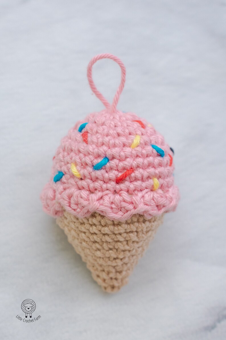 Mini Ice Cream Cone Crochet. No Sew Amigurumi Ice Cream Cone Etsy