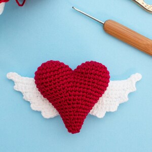 Amigurumi Heart with Wings pattern. Valentine's Heart crochet pattern. Stuffed crochet toy DIY image 4