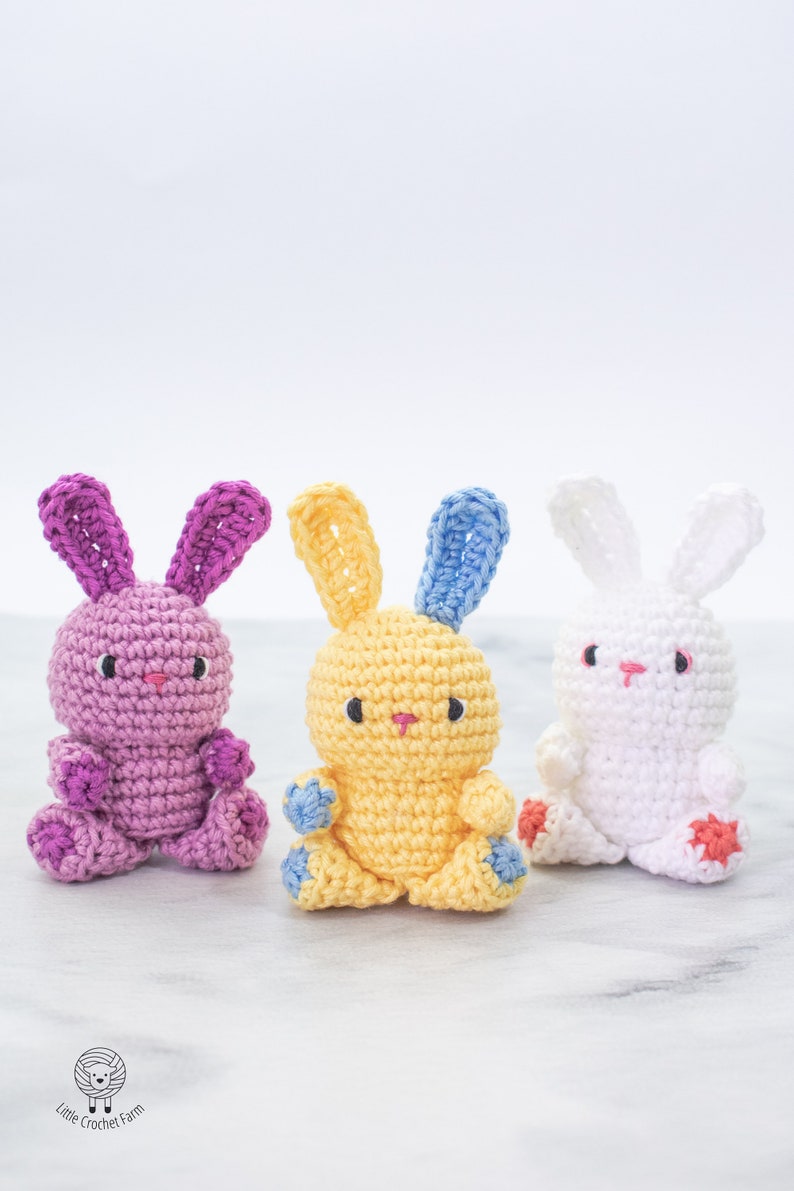 Mini Bunny amigurumi pattern. Quick bunny crochet project. Fast Easter amigurumi image 9