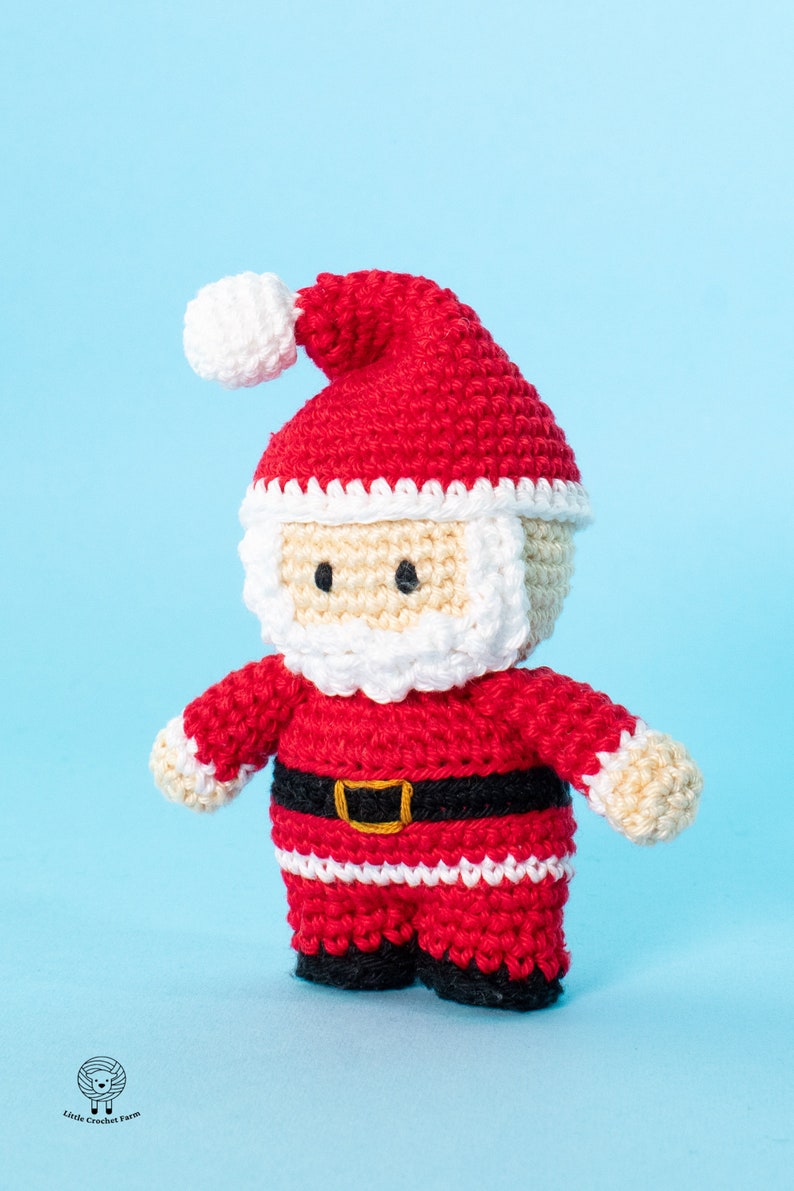 Crochet Mini Santa Claus amigurumi pattern Santa Claus Christmas ornament crochet pattern Video tutorial image 4