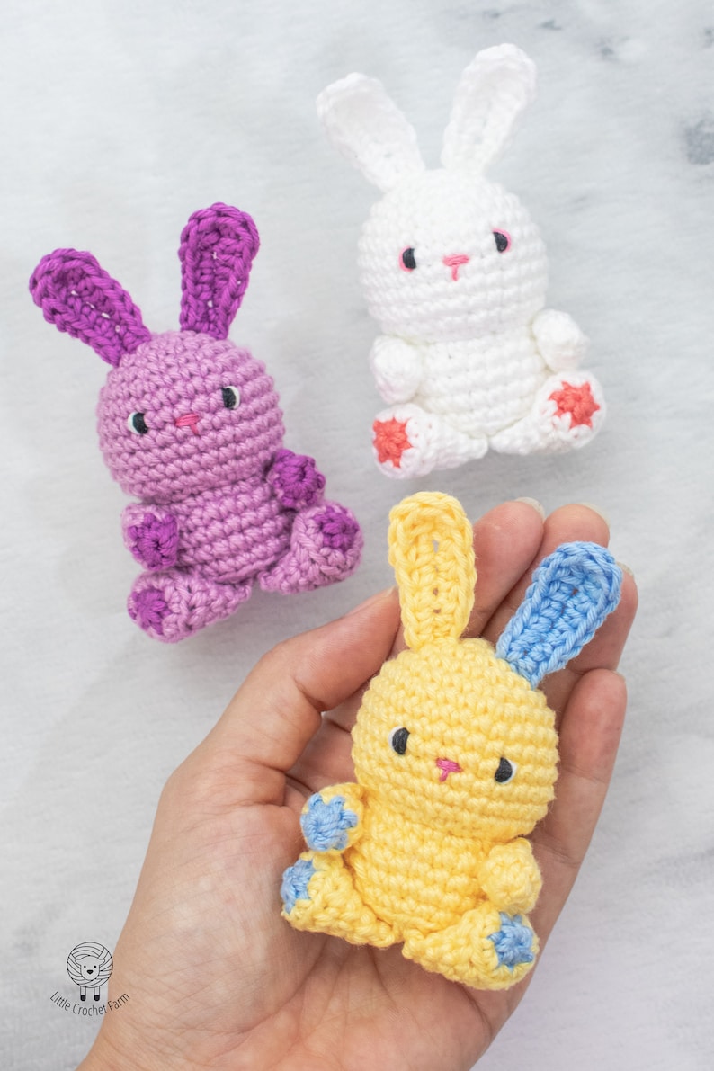 Mini Bunny amigurumi pattern. Quick bunny crochet project. Fast Easter amigurumi image 3