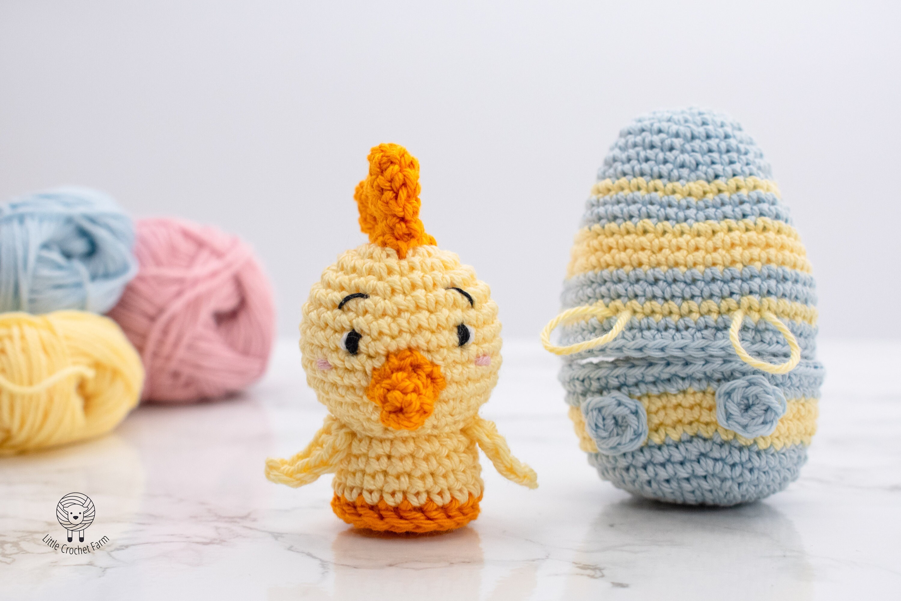 イースターのひよことサプライズエッグの編みぐるみ編み図（PDF