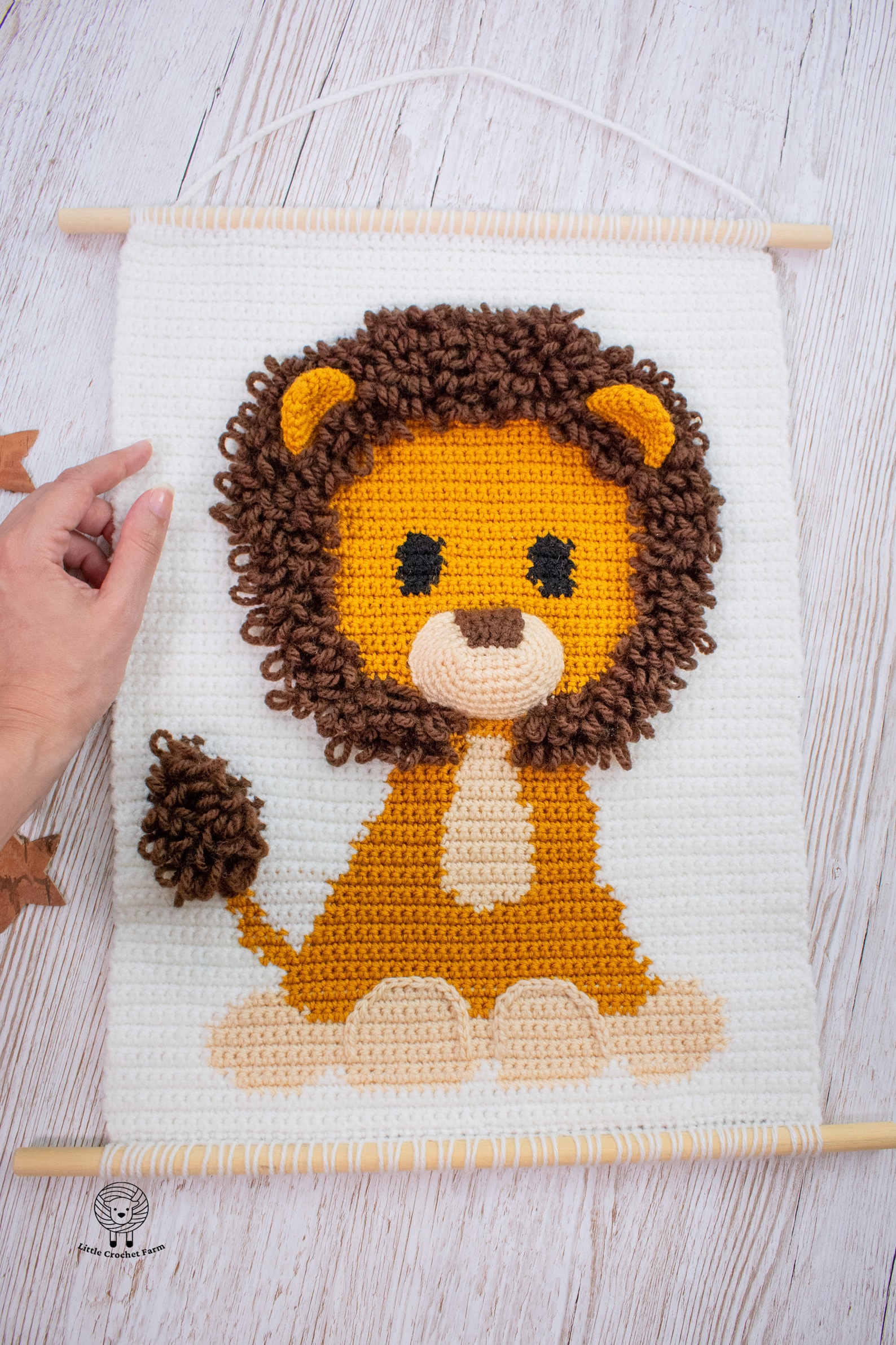 Baby Lion Wall Hanging Decor Pattern Lion Wall Decor Crochet Etsy