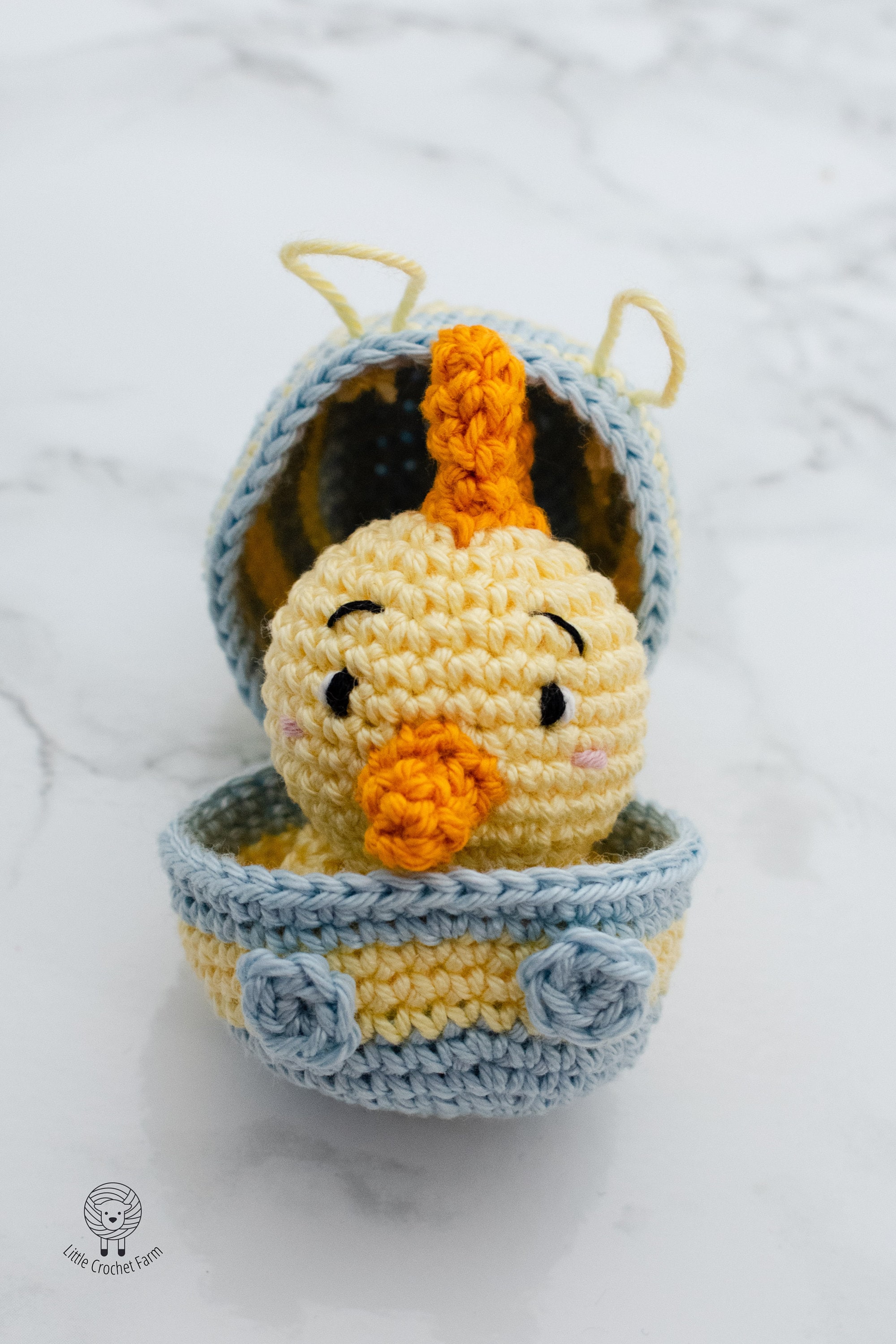 イースターのひよことサプライズエッグの編みぐるみ編み図（PDF