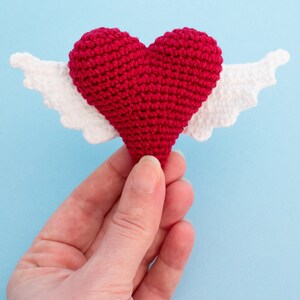 Amigurumi Heart with Wings pattern. Valentine's Heart crochet pattern. Stuffed crochet toy DIY image 2