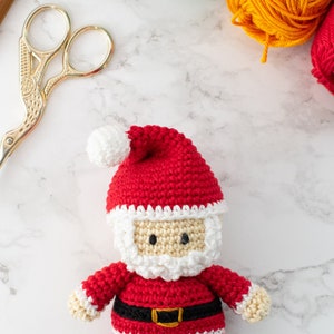 Crochet Mini Santa Claus amigurumi pattern Santa Claus Christmas ornament crochet pattern Video tutorial image 6