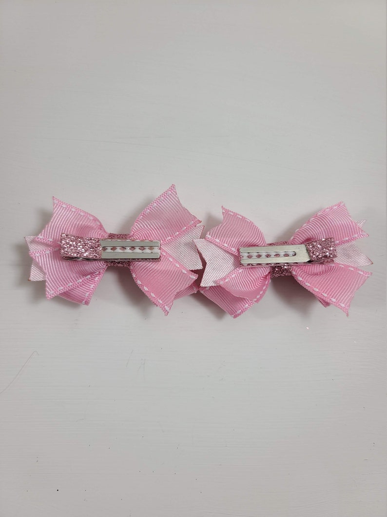 Glittery Leopard /& Pink Pigtail Boutique Bows