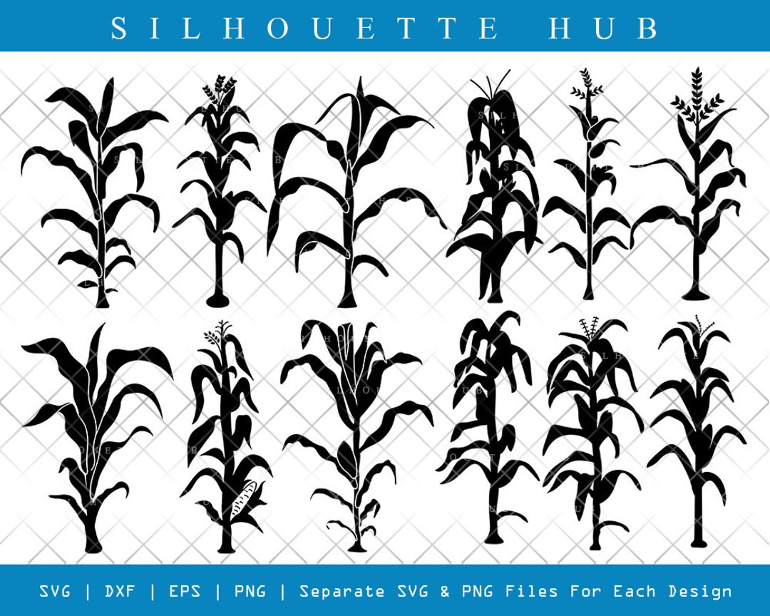Corn Stalk SVG Corn Stalk Silhouette Corn Tree Svg Corn - Etsy