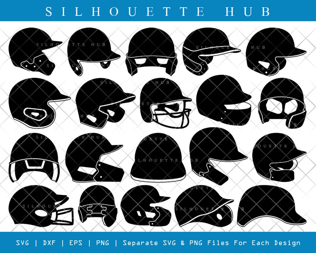Baseball Helmet Silhouette, Helmet SVG, Softball Helmet Svg, Sports