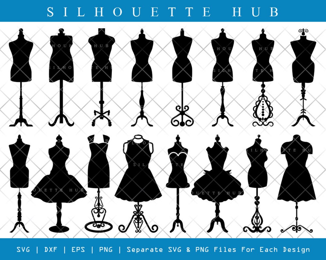 Mannequin SVG Cut Files Mannequin Silhouette Seamstress Svg Tailor Svg