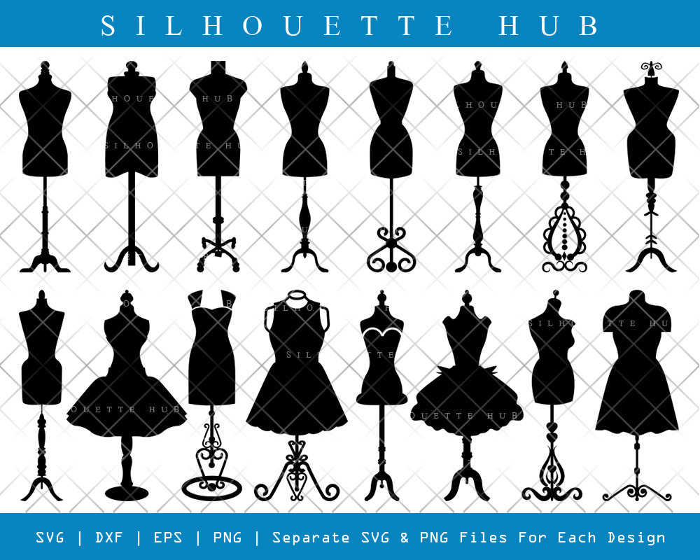 Mannequin Silhouettes Dress Clip Art Set – Daily Art Hub
