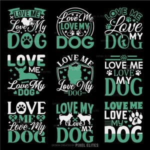 Love Me, Love My Dog Hair gesneden SVG-bestanden | Hondenmoeder T-shirtontwerp, Cricut Cut-bestand, citaat hondenliefhebber, vinyl decal, dxf, eps, png