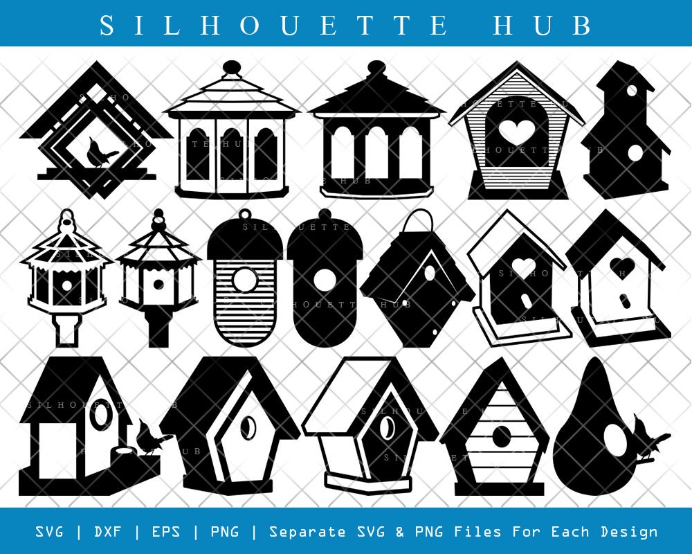 Bird House SVG Cut Files / Bird Home Silhouette / Nest Svg / Etsy España
