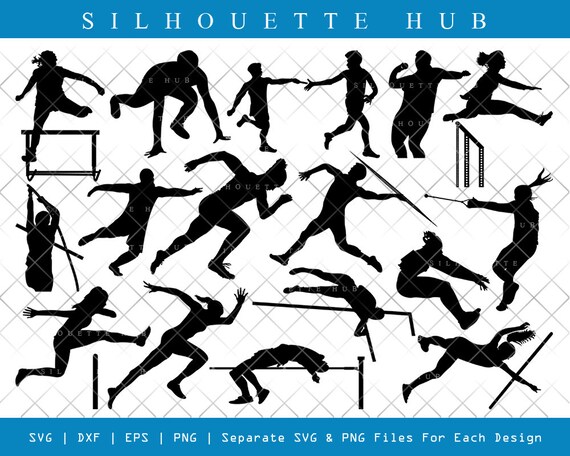 Track and Field SVG Track and Field Silhouette Captures - Etsy
