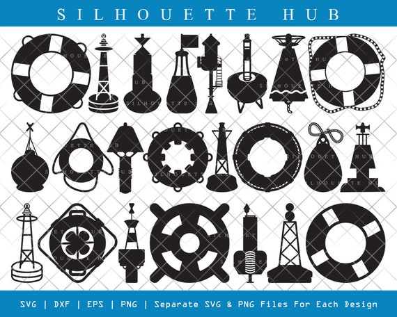 Download Nautical Buoy Svg Nautical Buoy Silhouette Life Ring Etsy
