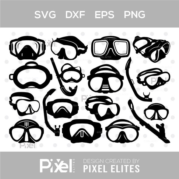 Diving Goggles SVG, Goggles Silhouette, Diving Mask Svg, Scuba Mask Svg, Snorkeling Svg, Scuba Diver Mask Svg, Scuba Goggles, Goggles Bundle